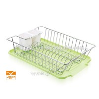 Metal Wire Kitchen Cutlery Dish Rack With Plastic Tray wholesale